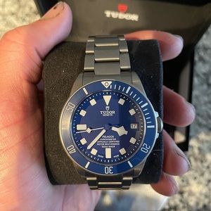 Tudor 42mm titanium pelagos with rare hard to find blue dial.